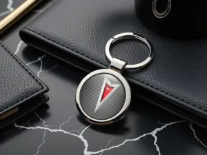 Pontiac Anello Chiave E-Design in Lega Metallica Lucida